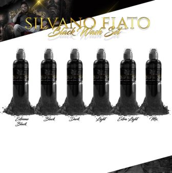 Silvano Fiato Black Wash 6'lı Dövme Boyası Seti - World Famous Ink Dövme Boyası - 1oz/30ml