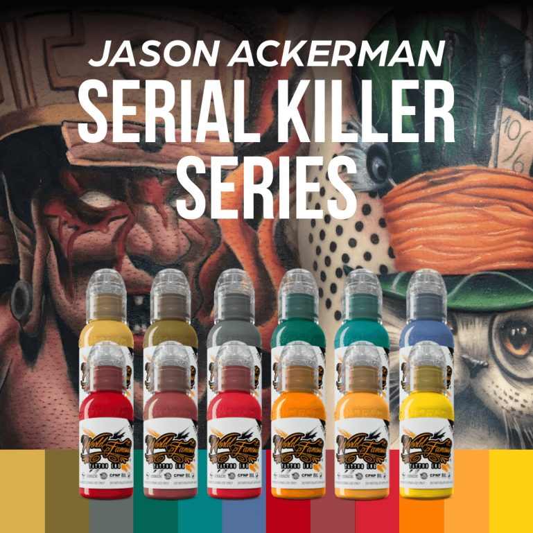 Jason Ackerman Serial Killer 12'li Dövme Boyası Seti - World Famous Ink Dövme Boyası - 1oz/30ml