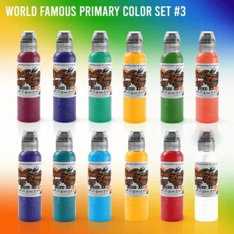 Primary Set 3 - World Famous Ink Dövme Boyası - 1oz (12 color )
