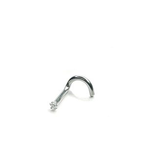 Cerrahi Çelik Silver Bar Prizma Taşlı Hızma Piercing (10mm)