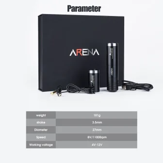 Arena A-power İki Adet Değiştirilebilir Bataryalı Kablosuz Dövme Makinesi