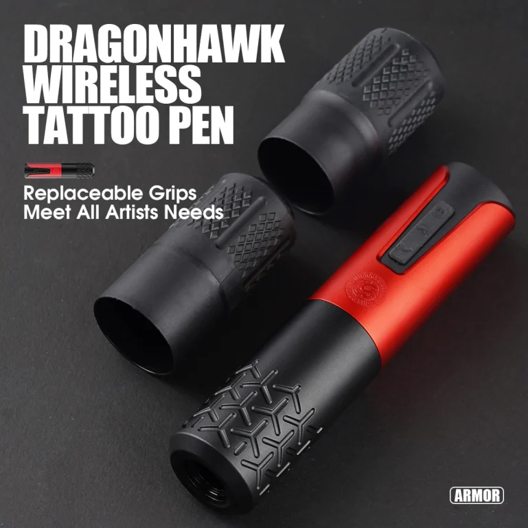 Dragon Hawk Armor Wireless Tattoo Machine Black - Kablosuz Dövme Makinesi