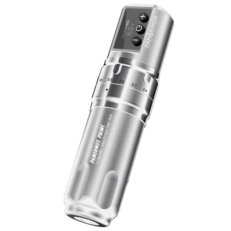 Panormos Prime 10. Yıl Özel Seri Kablosuz Dövme Makinesi - 2 Adet Pil + Panormos Logo'lu Çanta - Silver