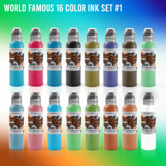 World Famous 16 Color Ink Set 1oz/30ml -1