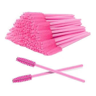 Popu Disposable Eyelash Brush Pink 50 Adet